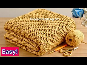 Easy Crochet Blanket Stitch Tutorial💚 Step-by-Step for Absolute Beginners