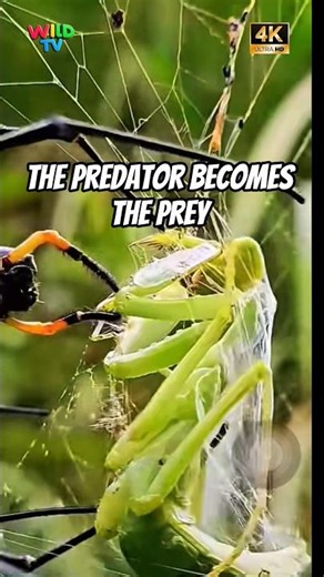 The predator is now subdued, becoming the spider's feast. #shorts #facts