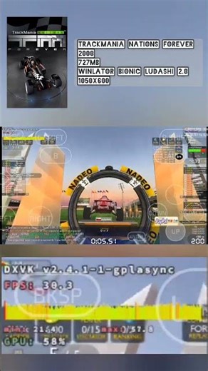 Trackmania Nations Forever (Online) - Snapdragon 680 - Winlator Bionic Ludashi 2.8