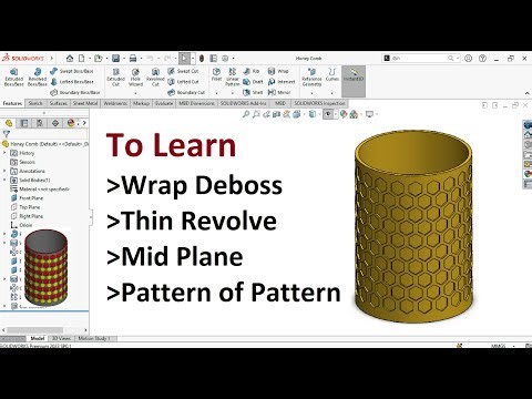Honey comb structure with solidworks wrap feature