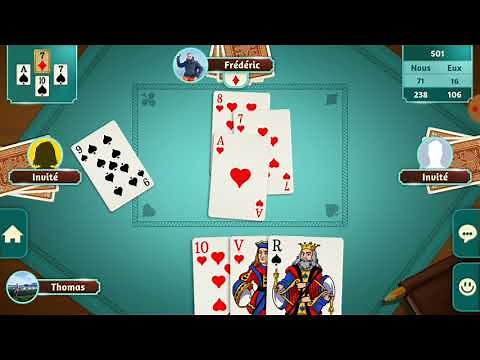 Belote en ligne/ Partie 1 la chance du débutant