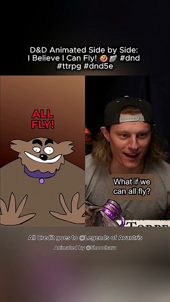 D&D Animated Side by Side: I Believe I Can Fly! 🤣🪽 #dnd #ttrpg #dnd5e Crooked Moon Part 1 00:23:19