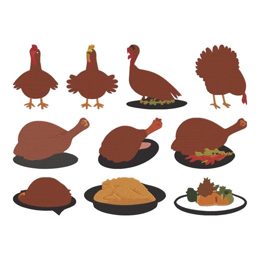 Thanksgiving Turkey Embroidery Design, Fall Holiday Stitch Turkey Machine Embroidery File, 10 Design, 9 Size, Instant Download - Etsy