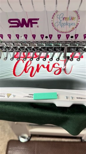 🎄Holiday stitching is in full swing! 👇Comment CODES and I will send you links. 🎉 I used @shannonfabrics Quilting Cuddle for the applique letters and pillow. 🎉 @sewtites magnets on the @hoopmastermightyhoop work like a dream to hold the water soluble stabilizer in place. 🎉 Amd my @stitchitintl SWF KX-T1501 works like a dream every time! 🎉You can find the Merry Christmas embroidery design on my website. The entire website is 75% when you add $20 to your cart. #machineembroidery #embroideryto