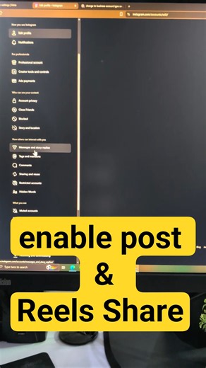 Instagram enable post & Reels Share On PC #Instagram #InstagramPC #InstagramReels #InstagramSharing