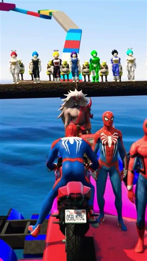 Spider-Man vs The Impossible Mega Ramp! 🕸️🏍️ #Shorts