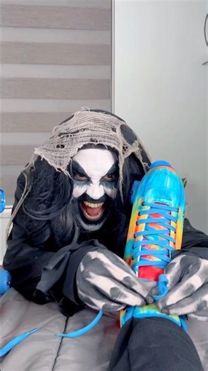 Monster puts roller skates on me 🛼😳 #shorts