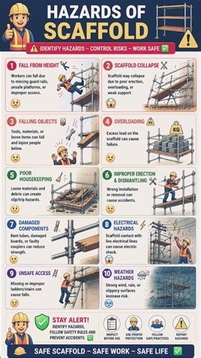 🦺 Scaffold Safety: Types, Components, Hazards & Precautions | Work at Height Safety ✅