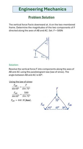 Engineering mechanics problem solution #education