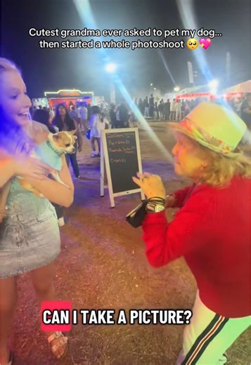 Cutest grandma ever asked to pet my dog then started a whole photoshoot❤️🥹 #chihuahua #teacupchihuahua #grandma