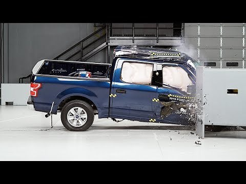 2019 Ford F-150 crew cab passenger-side small overlap IIHS crash test