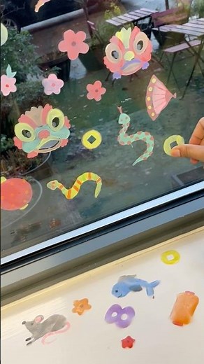 Chinese New Year DIY Window Stickers #shorts #LunarNewYear