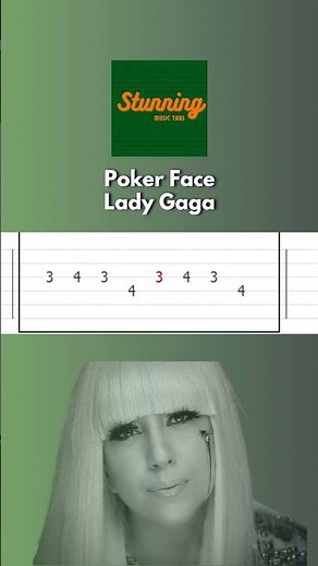 Lady Gaga - Poker Face - Tab on Screen (Easy to Follow)