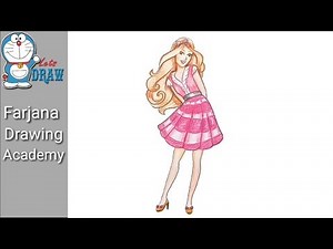 How to draw barbie step by step