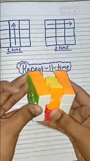 3x3 Rubiks Cube Solve Easy Trick Repeat Only 11 Time