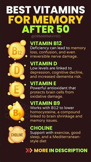 Best Vitamins for Memory Support After 50 #vitamin #memory #brainboost #brainhealth
