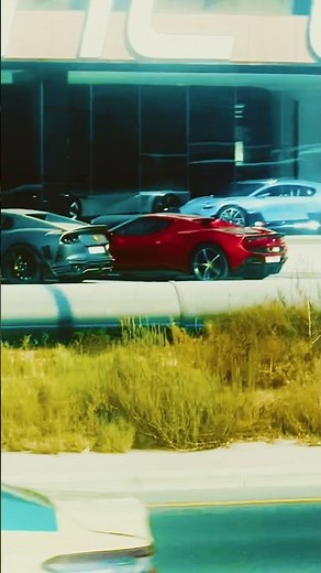 Exotic Red And Black Ferrari Parked On Side🔥🏎️