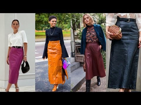 Crimson Drift: High-Slit Leather Midi Skirt with Side Buckle Accent