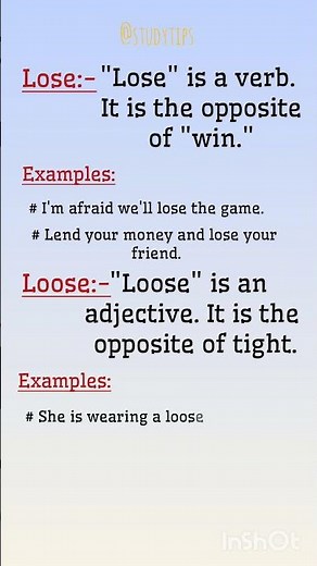 “Lose vs Loose ❌✅ | Common English Mistakes Explained in Seconds!”, ‪@studytips-p9n‬