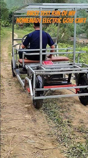First test run of my homemade electric golf cart. #diy #electricscootermotor #diygolfcar