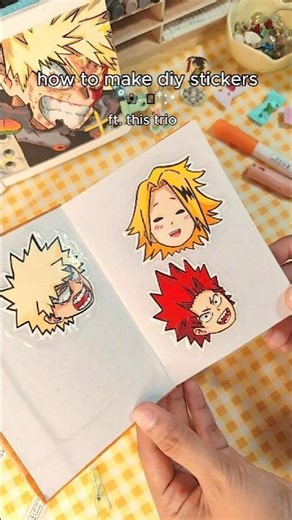 Make easy #diystickers with me! #sticker #sketchbook #mha #myheroacademia #animeart #artscraft #arts