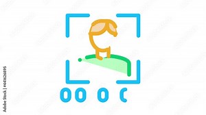 Human Binary Code Icon Animation. color Human Binary Code animated icon on white background