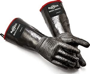 RAPICCA 932°F Heat Resistant BBQ Grill Gloves: Oil Resistant Waterproof for Smoking Grilling Cooking Barbecue Deep Frying Turkey Rotisserie Handling Hot Greasy Meat | Great Stocking Stuffers for Men