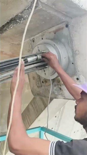 Stressing of cable stay #construction #bridge # #road #bridgedesign #civilengineering #highway