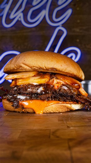 14K views · 126 reactions | The Kimchi Smash Burger . If you love Korean BBQ and an irresistible burger, look no further. You’ve got spice from the gochujang, extremely beefy flavor from the patty ,and an acidic bite from the kimchi. All that flavor comes together into one beautiful symphony of meaty goodness. This is one burger worth grilling! | The Grill Dads | Facebook