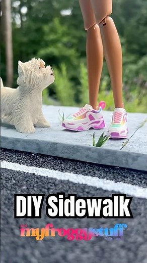 Making a Mini Sidewalk | Realistic Barbie Doll Crafts | I Make Stuff | 1/6 Scale Diorama