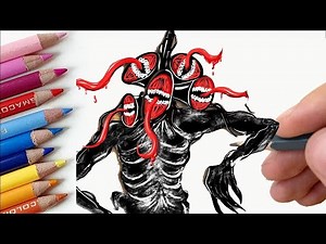 How to draw Multi-headed Siren Head