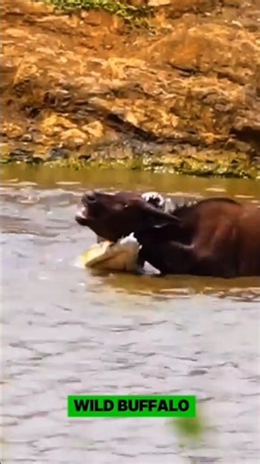 crocodile vs wild African buffalo session two #animals