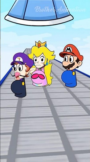 POV Pregnancy Obstacle Course Challenge - Mario, Princess Peach vs Waluigi #mario #supermario
