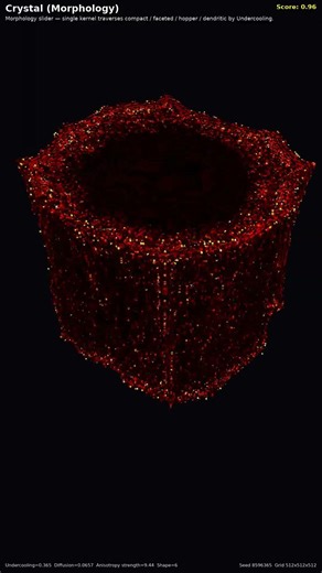 Crystal (Morphology) — 3D Cellular Automata #Shorts