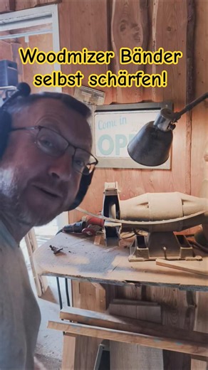 Sharpening Wood-Mizer bands myself on a bench grinder with a special wheel