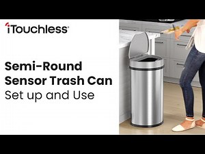 iTouchless Semi-Round Stainless Steel Sensor Trash Can Set Up and Use