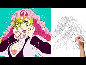 EASY Mitsuri Kanroji Drawing Tutorial - Demon Slayer How To Draw