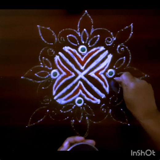 Simple rangolidesign for beginers🌟#muggulu#rangoli#dailyrangoli#easyrangoli#kolamdesign#art#shorts🌟