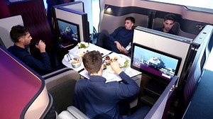 1.2M views · 8.3K reactions | Qatar Airways' new business class seats convert into a double bed. | CNBC International | Facebook