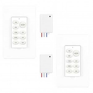 GREENBELL 8-Position Timer Switch, Countdown Timer and Receiver Kit, Remote Control Lighting Fixture, Remote Light Switch for Ceiling Lights 2 Pack