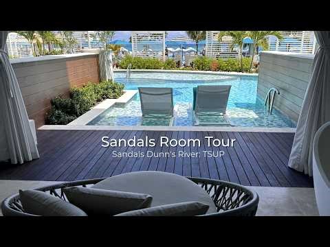 Sandals Room Tour | Tufa Terrace Swim-up One Bedroom Butler Suite (TSUP) at Sandals Dunn's River