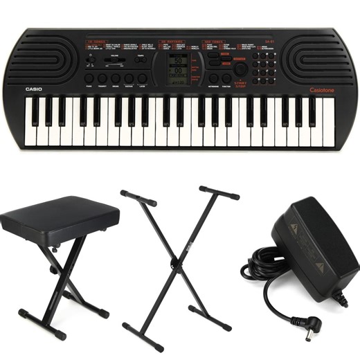 Casio SA-81 44-key Portable Arranger Keyboard Essentials Bundle