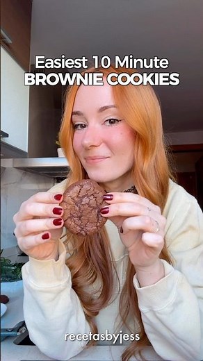 Easiest BROWNIE COOKIE RECIPE in 10 minutes! 🍪🍫 #easyrecipe #browniecookies #chocolatedessert