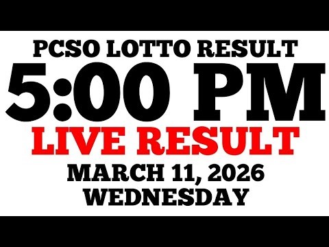 Lotto Result Today 5:00 PM Draw March 11, 2026 Wednesday PCSO LIVE Result