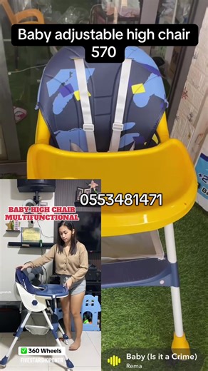 Baby Adjustable High Chair with Safety Features