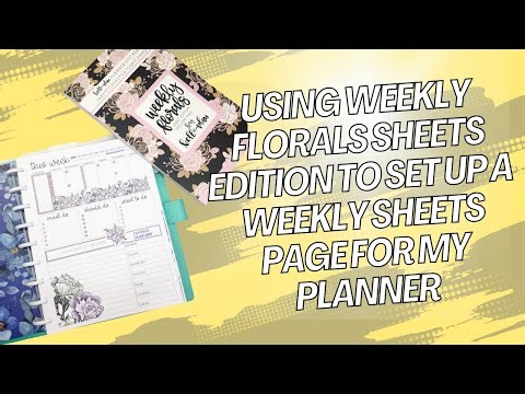 How to Use Weekly Sheets Stickers to Set Up Weekly Sheets Page