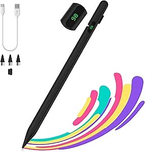 Moko Stylus Pen for Touch Screen,Tablet Pen with Power Display,Black
