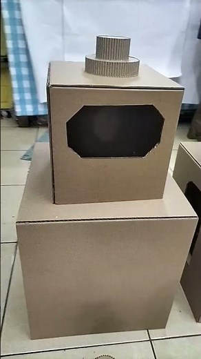 Here it is, guys, the process of making a robot costume 🤖 from cardboard toys #uniquecostume