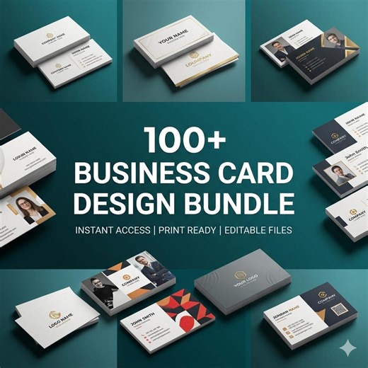 100 Business Card Templates Bundle & Modern Minimalist, Professional Instant Download - Etsy