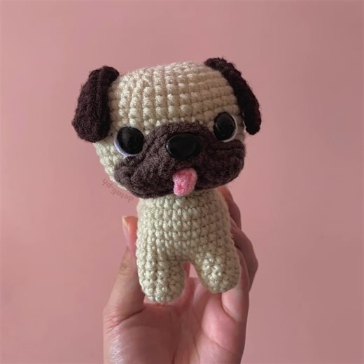 Cute Pug Crochet Pattern | Dog Crochet Pattern, Crochet Plush Pattern, Crochet Amigurumi Pattern | Any Size Yarn - Etsy